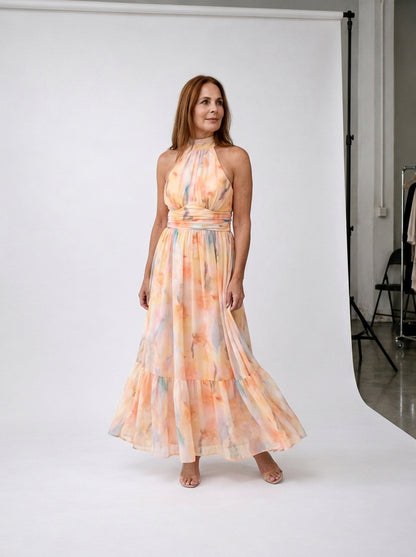 AURORA | Vestido escote Halter multicolor