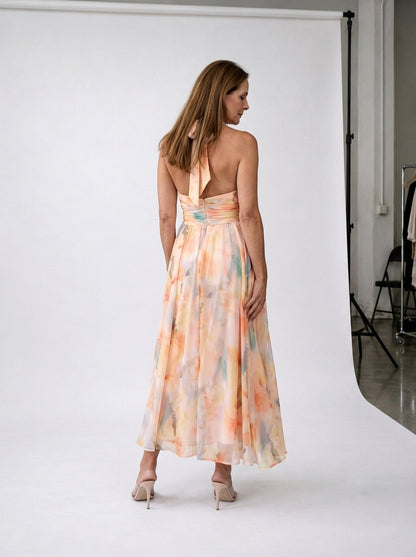 AURORA | Vestido escote Halter multicolor